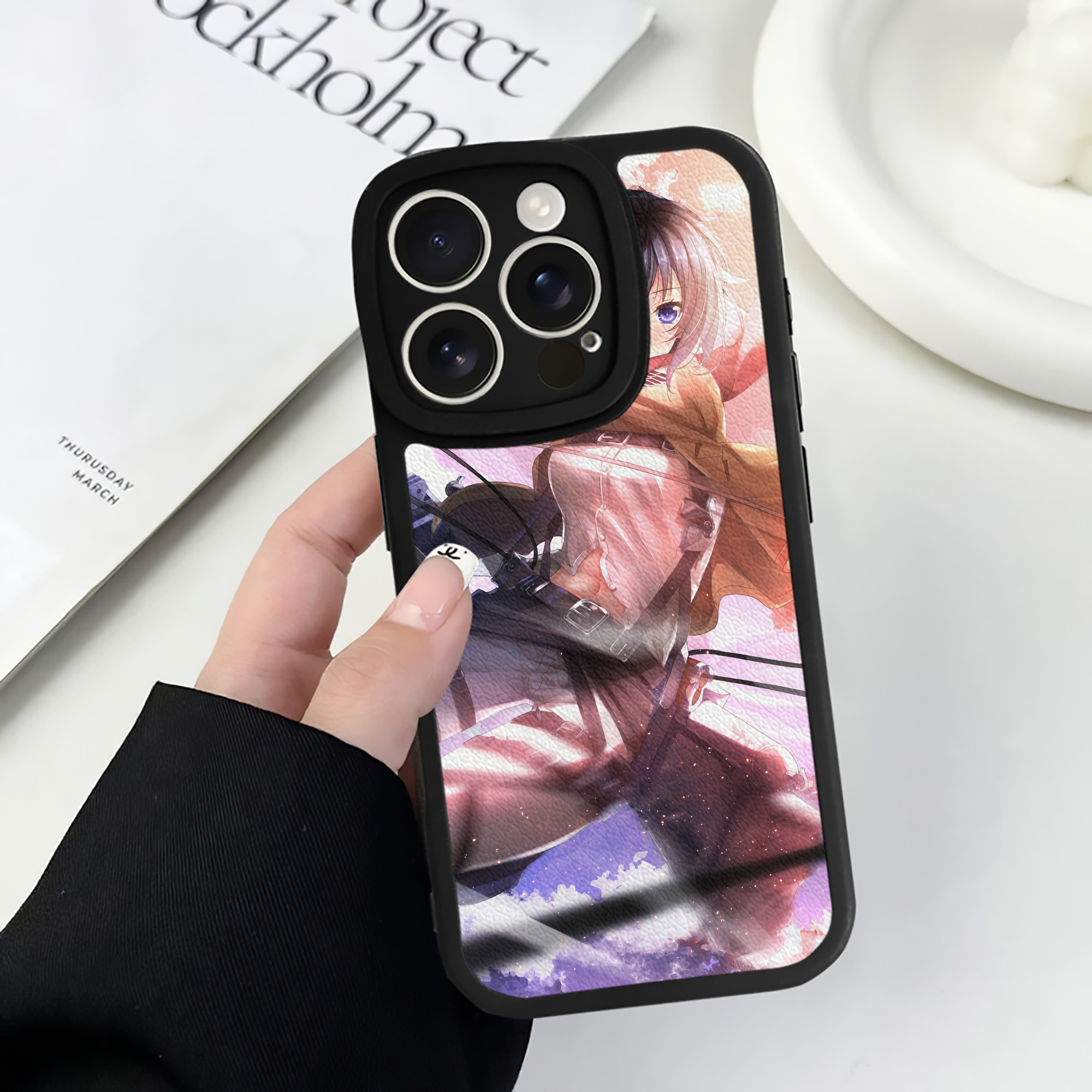 （画像用） 進撃の巨人 Attack on Titan 【iPhone 16シリーズ対応】シリコンスマホケース（レザー調） 材質：シリコン